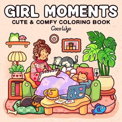 Paperback Girl Moments coloring book for adults and kids by Random House Books for Young Readers, featuring intricate and playful illustrations.