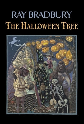 Paperback copy of The Halloween Tree by Yearling Books, featuring a colorful spooky cover illustration.