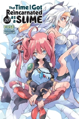 Paperback of That Time I Got Reincarnated as a Slime Vol. 20 light novel by Yen on, showing the cover with colorful illustrations.