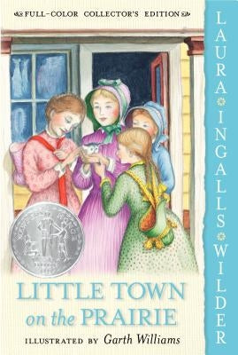 Paperback of Little Town on the Prairie by HarperCollins featuring a vintage-style cover with illustrations of a small town scene.