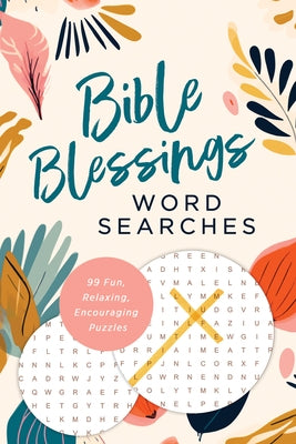 Paperback Bible Blessings Word Searches by Barbour Publishing featuring a colorful puzzle book cover with encouraging biblical messages.