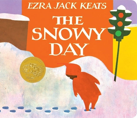Board book titled "The Snowy Day" by Viking Books for Young Readers, featuring colorful winter scenes and children playing in snow.