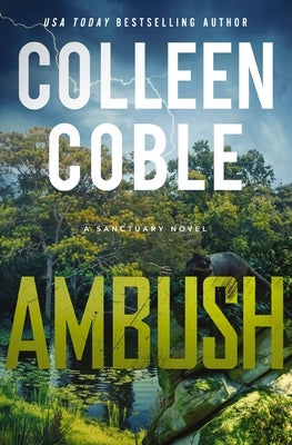 Paperback copy of "Ambush: A Small-Town Romantic Suspense" by Thomas Nelson, featuring a cover with a small-town scene.