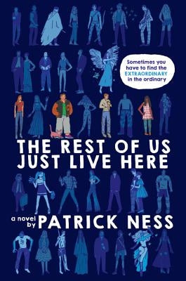 Paperback of "The Rest of Us Just Live Here" by Quill Tree Books, showing the book cover with title and author details.