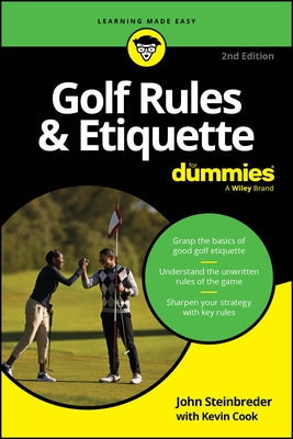 Paperback book titled "Golf Rules & Etiquette for Dummies" by For Dummies, with a cover displaying golf-related illustrations.