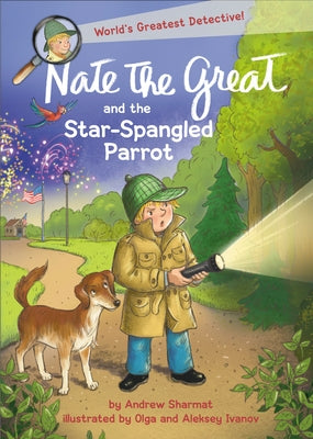 Paperback of Nate the Great and the Star-Spangled Parrot from Yearling Books, showing the colorful book cover with illustrations.