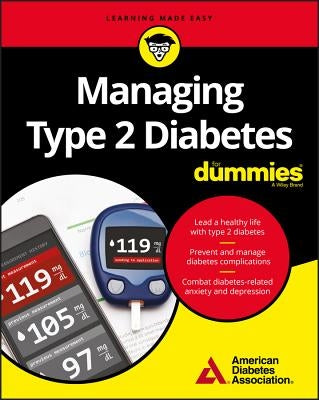 Paperback copy of Managing Type 2 Diabetes for Dummies by For Dummies, showing the book cover with title and branding.