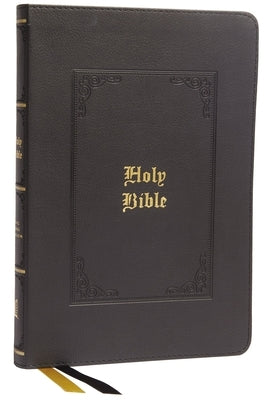 Black Thomas Nelson Thinline Bible in vintage leather soft cover, large print, red letter, comfort print, King James Version.