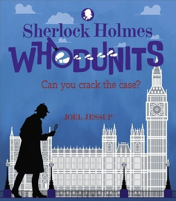 Paperback Sherlock Holmes Whodunits puzzle book by Sirius Entertainment featuring 50 mystery case-solving challenges.