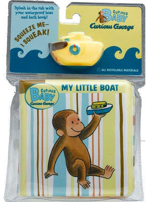 Curious Baby My Little Bath Book and Toy Boat from Clarion Books, featuring colorful pages and a small floating boat for bath time fun.