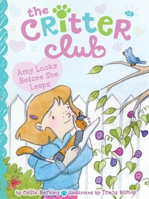 Paperback book titled "Amy Looks Before She Leaps" by Little Simon, featuring colorful cover art with a girl on a leap.