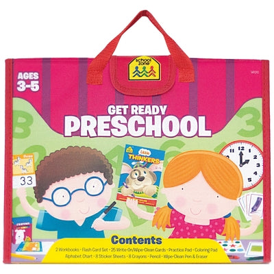 School Zone Get Ready Preschool Learning Playset paperback with colorful educational activities and engaging illustrations.