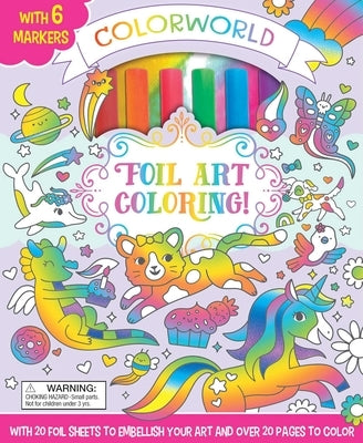 Colorworld foil art coloring book by Silver Dolphin Books with 20 foil sheets and over 20 pages to color and embellish artwork.