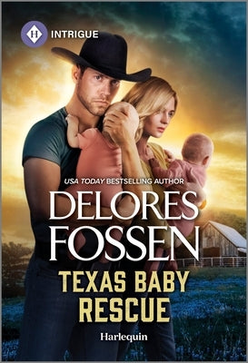 Texas Baby Rescue mass market paperback novel by Harlequin Intrigue featuring a dramatic cover with a rescue scene and a young child.