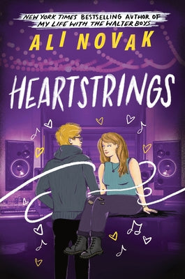 Paperback copy of Heartstrings novel by Sourcebooks Fire, showing the book cover with colorful artwork and title.