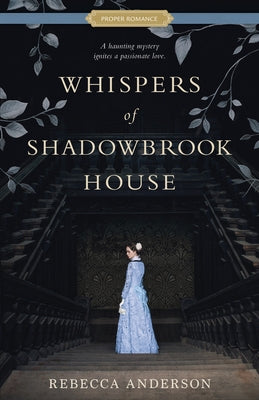 Paperback edition of Whispers of Shadowbrook House by Shadow Mountain, showing the book cover with shadowy house illustration.