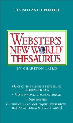 Mass market paperbound Webster's New World Thesaurus Third Edition by Pocket Books, showing the book cover with title and branding.