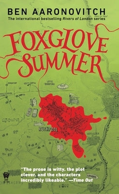 Cover of the mass market paperback "Foxglove Summer" by Daw Books, featuring a colorful outdoor scene with foxglove flowers.
