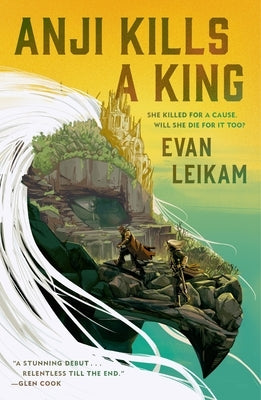 Paperback book titled "Anji Kills a King" by Tor Books, featuring cover art with a dramatic scene of a figure confronting a king.