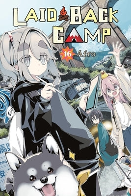 Paperback of Laid-Back Camp, Vol. 16 manga by Yen Press, featuring colorful cover art with camping scene and characters.