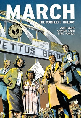 Paperback of March Omnibus Edition by Top Shelf Productions showing the complete trilogy in one volume with a cover illustration.