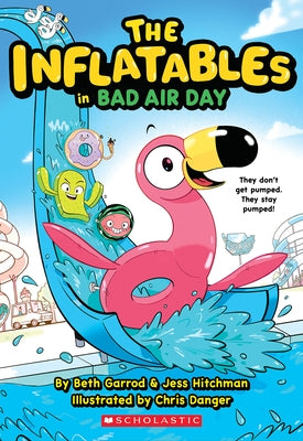 Paperback of The Inflatables in Bad Air Day by Scholastic Paperbacks featuring colorful cartoon characters on the cover.