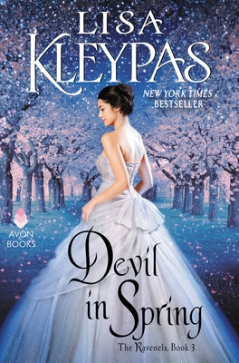 Mass market paperbound of "Devil in Spring" by Avon Books, featuring a cover with a romantic scene and vibrant colors.