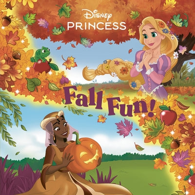 Disney Princess Fall Fun paperback book by Random House Disney, featuring colorful autumn-themed illustrations with princess characters.