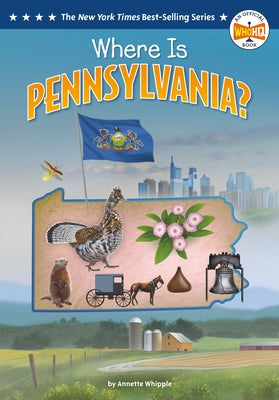 Paperback "Where Is Pennsylvania?" book by Penguin Workshop showing colorful cover and map illustrations.