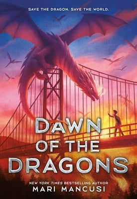 Paperback copy of Dawn of the Dragons by Little, Brown Books for Young Readers, showing the book cover with colorful dragon artwork.