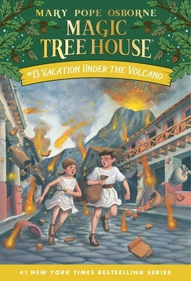 Paperback of Vacation Under the Volcano by Random House Trade, showing the book cover with vibrant tropical and volcanic imagery.