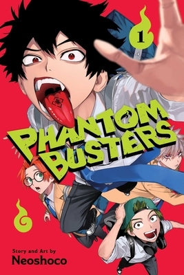 Paperback of Phantom Busters, Vol. 1 manga by Viz Media, showing the front cover with colorful artwork.