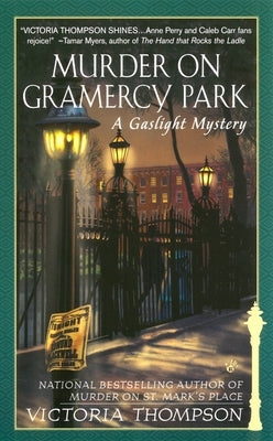 Mass market paperback of Murder on Gramercy Park by Berkley Books, featuring a dark cityscape cover with mysterious elements.