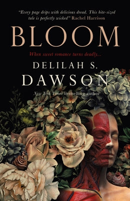 Paperback copy of the novel "Bloom" by Titan Books UK, featuring a close-up of the book cover with floral artwork.