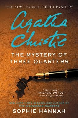 Paperback of The Mystery of Three Quarters by William Morrow & Company, featuring a book cover with mysterious design elements.