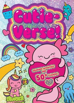 Jumbo foil coloring book titled "Cutie-Verse" by Silver Dolphin Books, featuring colorful illustrated pages for kids.