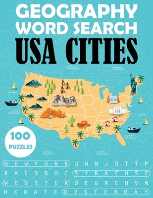 Geography Word Search - USA Cities: 100 Puzzles Large Print Book For Adults by Publishing, As