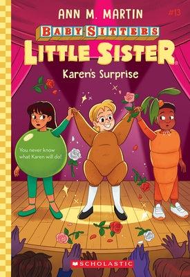 Paperback of Karen's Surprise from Baby-Sitters Little Sister series by Scholastic Paperbacks showing colorful cover illustration.