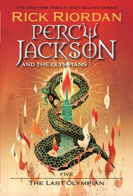 Paperback of Percy Jackson and the Olympians: The Last Olympian by Disney Hyperion, featuring a colorful cover illustration.