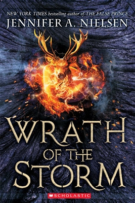 Paperback copy of "Wrath of the Storm" from the Mark of the Thief series by Scholastic Inc., featuring dark fantasy cover art.