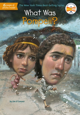 Paperback book titled "What Was Pompeii?" from Penguin Young Readers Group, featuring a cover illustration of ancient Pompeii ruins.