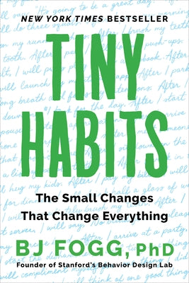 Paperback of Tiny Habits book by Harvest Publications showing the cover with title and author text.