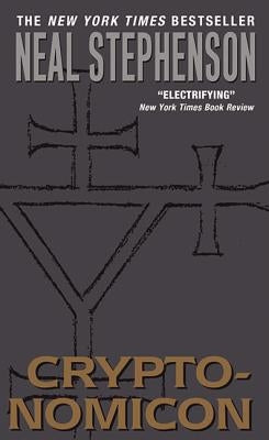 Mass market paperbound of Cryptonomicon by William Morrow & Company, featuring a cover with cryptic design and title.