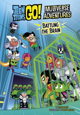 Paperback book titled "Battling the Brain" by Stone Arch Books, featuring a colorful cover with brain and puzzle illustrations.