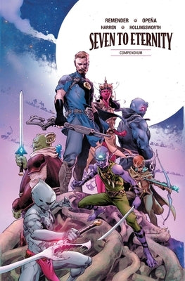 Paperback of Seven to Eternity Compendium comic book by Image Comics, featuring colorful cover art and detailed illustrations.