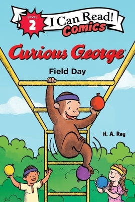 Paperback of Curious George: Field Day by Clarion Books featuring George outdoors during a fun field day event.