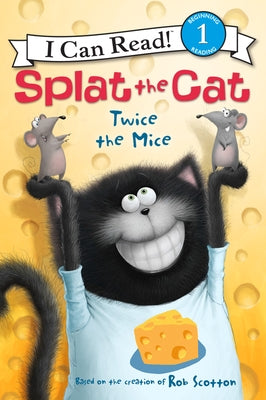 Paperback of "Splat the Cat: Twice the Mice" by HarperCollins featuring colorful cover art with Splat and mice characters.