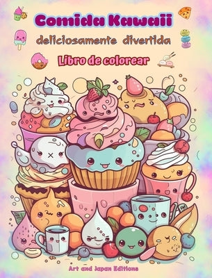 Comida Kawaii deliciosamente divertida Libro de colorear Simp?ticos dise?os kawaii para amantes de la comida: Im?genes gastron?micas de arte kawaii pa by Art