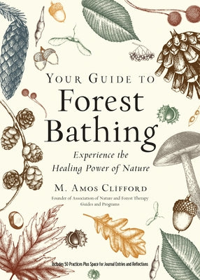 Paperback book titled "Your Guide to Forest Bathing" by Red Wheel, featuring a nature-inspired cover with trees and greenery.