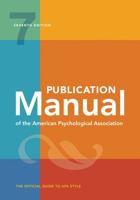 Paperback publication manual by American Psychological Association (APA), 7th edition, featuring the official cover design.